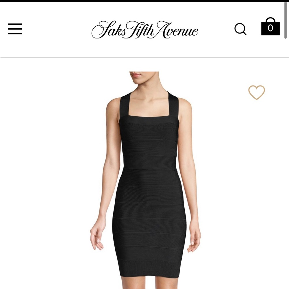 Herve Leger Black sleeveless body con dress